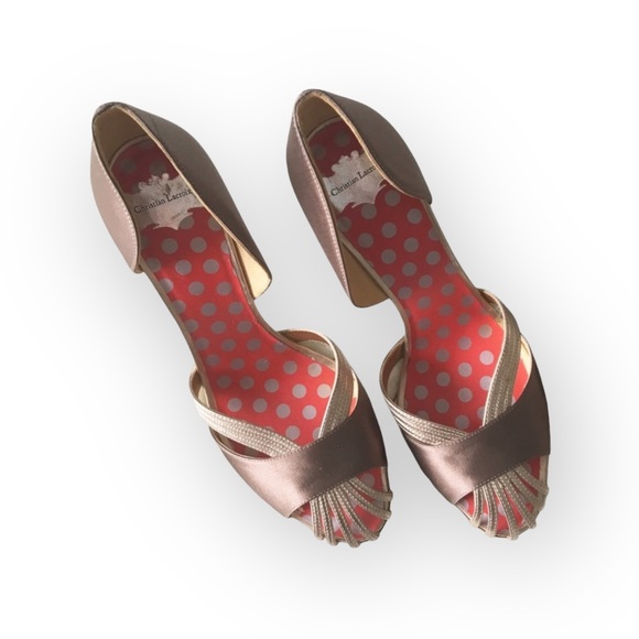 Christian Lacroix ♛ Satin Caged D'Orsay Heels ♛ Bronze Metallic ♛ 37 6.5M 7M ♛ - Picture 14 of 16